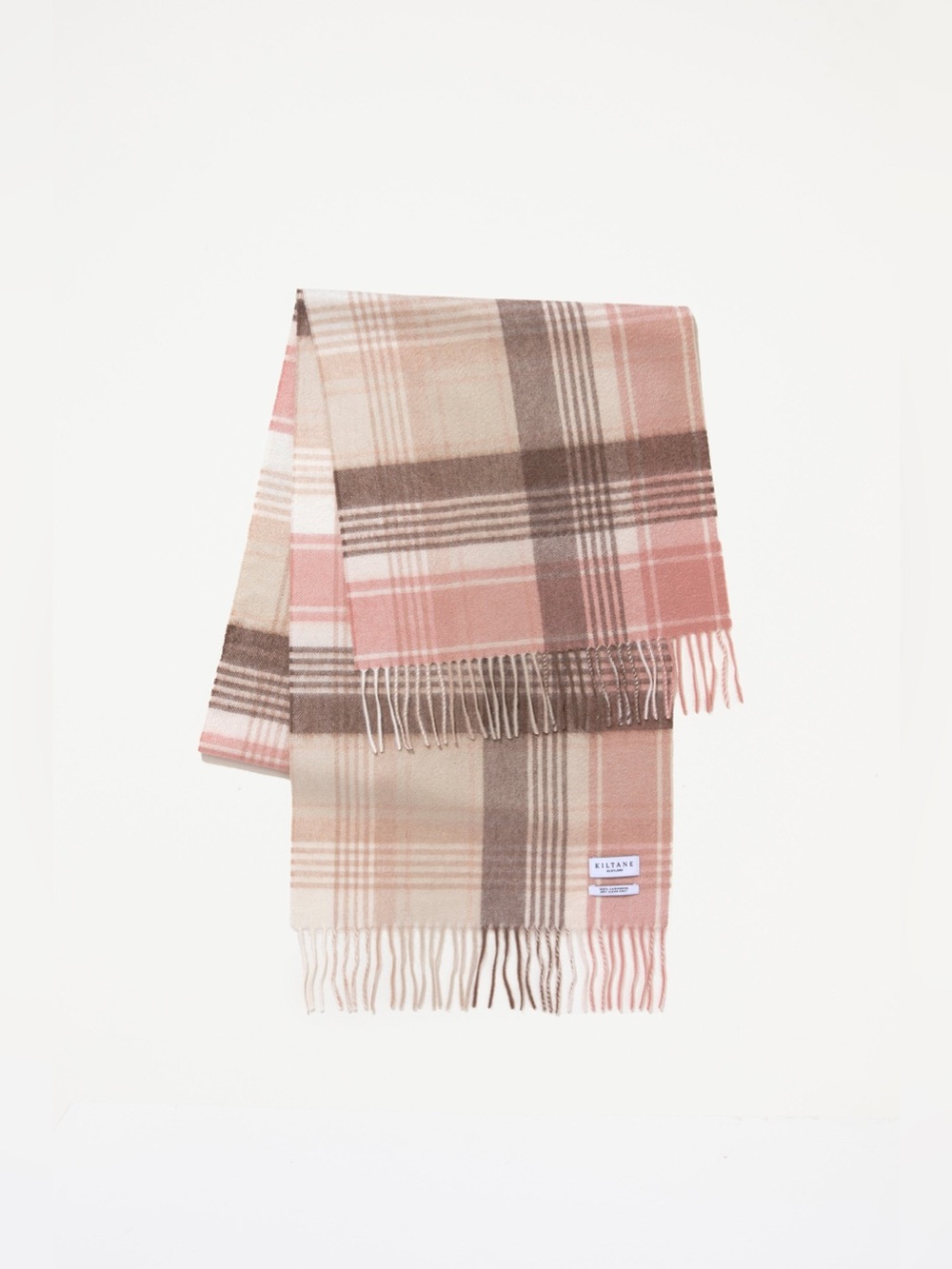 New Kiltane Scotland Natural Repeat Edge 100% Lambswool Plaid Scarf Shawl Wrap